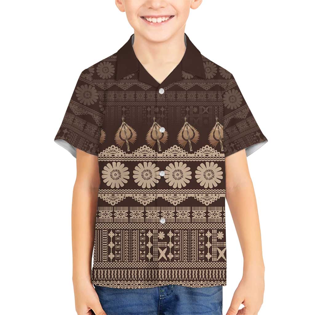 Bula Fiji Iri ni Meke Family Matching Summer Maxi Dress and Hawaiian Shirt Kuvui Fijian Masi - Polynesian Pride