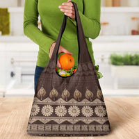 Bula Fiji Iri ni Meke Grocery Bag Kuvui Fijian Masi LT14 - Polynesian Pride