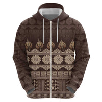 Bula Fiji Iri ni Meke Hoodie Kuvui Fijian Masi LT14 - Polynesian Pride