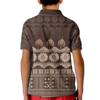 Bula Fiji Iri ni Meke Kid Polo Shirt Kuvui Fijian Masi - Polynesian Pride