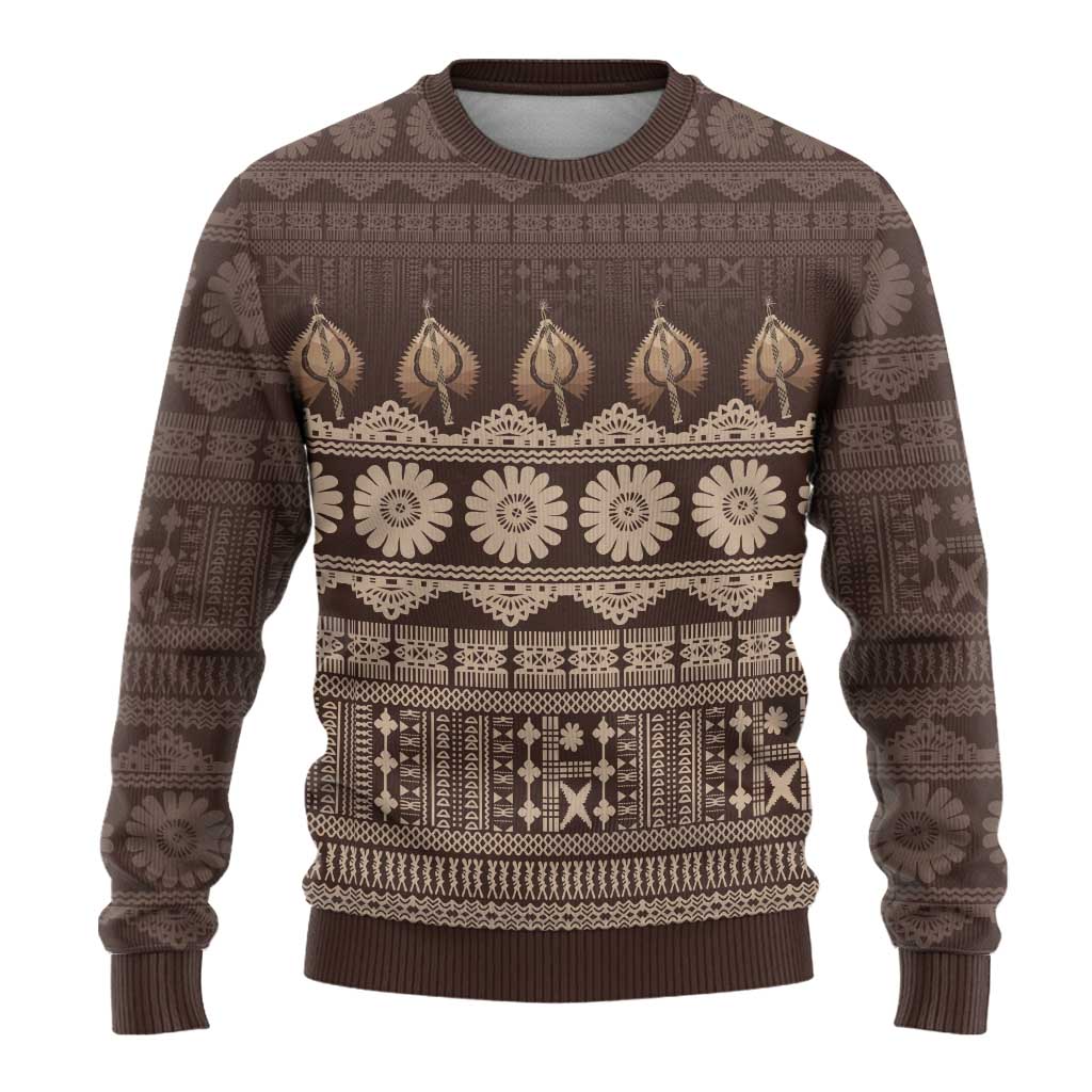 Bula Fiji Iri ni Meke Ugly Christmas Sweater Kuvui Fijian Masi - Polynesian Pride