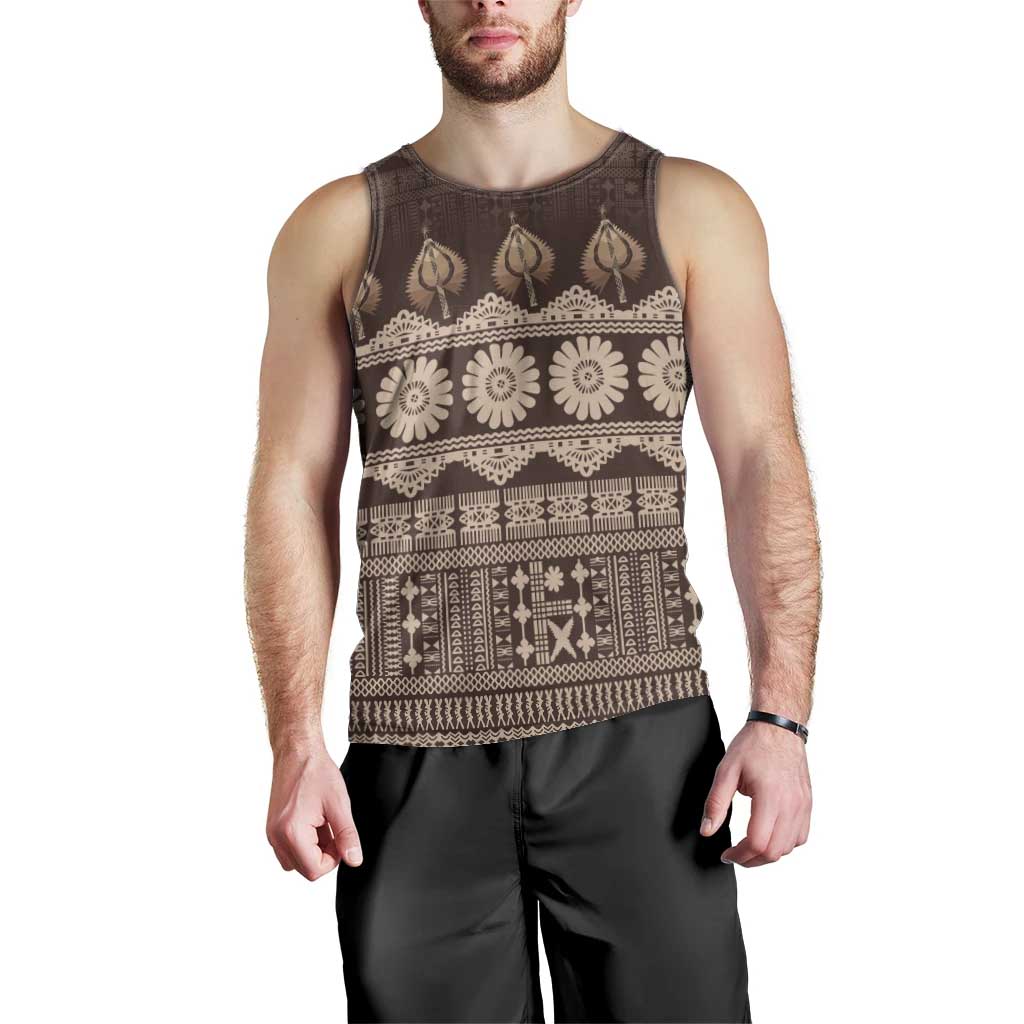 Bula Fiji Iri ni Meke Men Tank Top Kuvui Fijian Masi - Polynesian Pride
