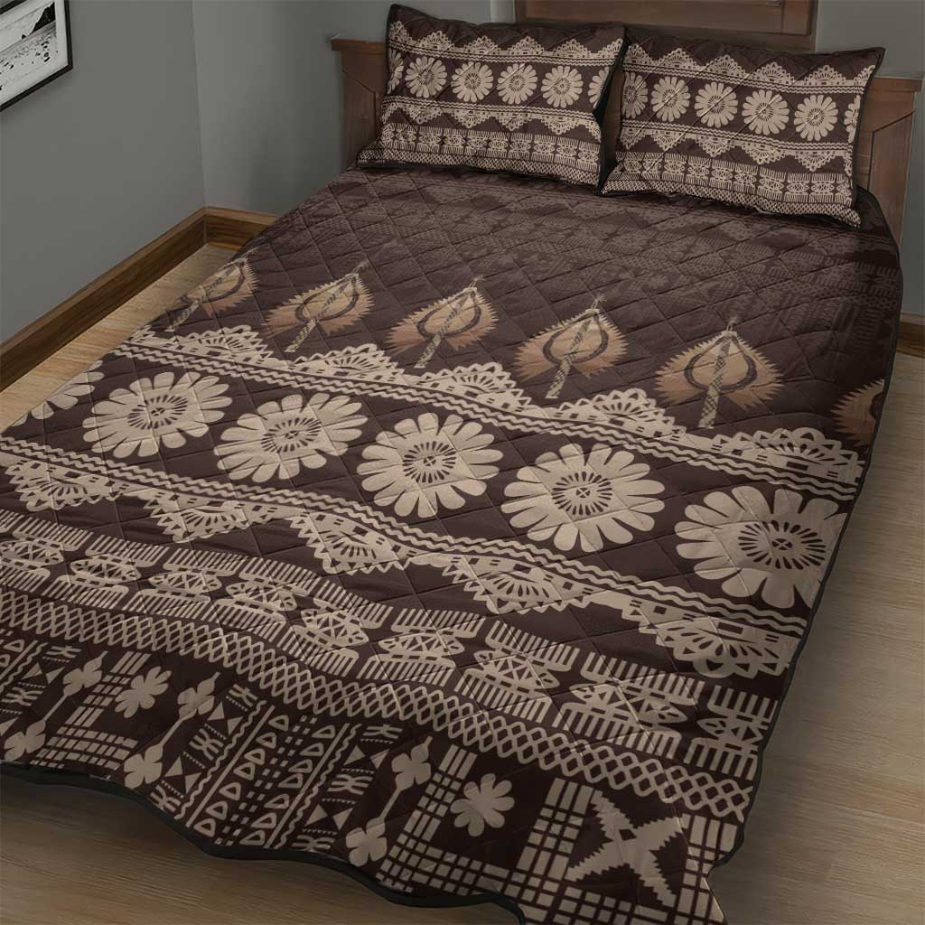 Bula Fiji Iri ni Meke Quilt Bed Set Kuvui Fijian Masi - Polynesian Pride