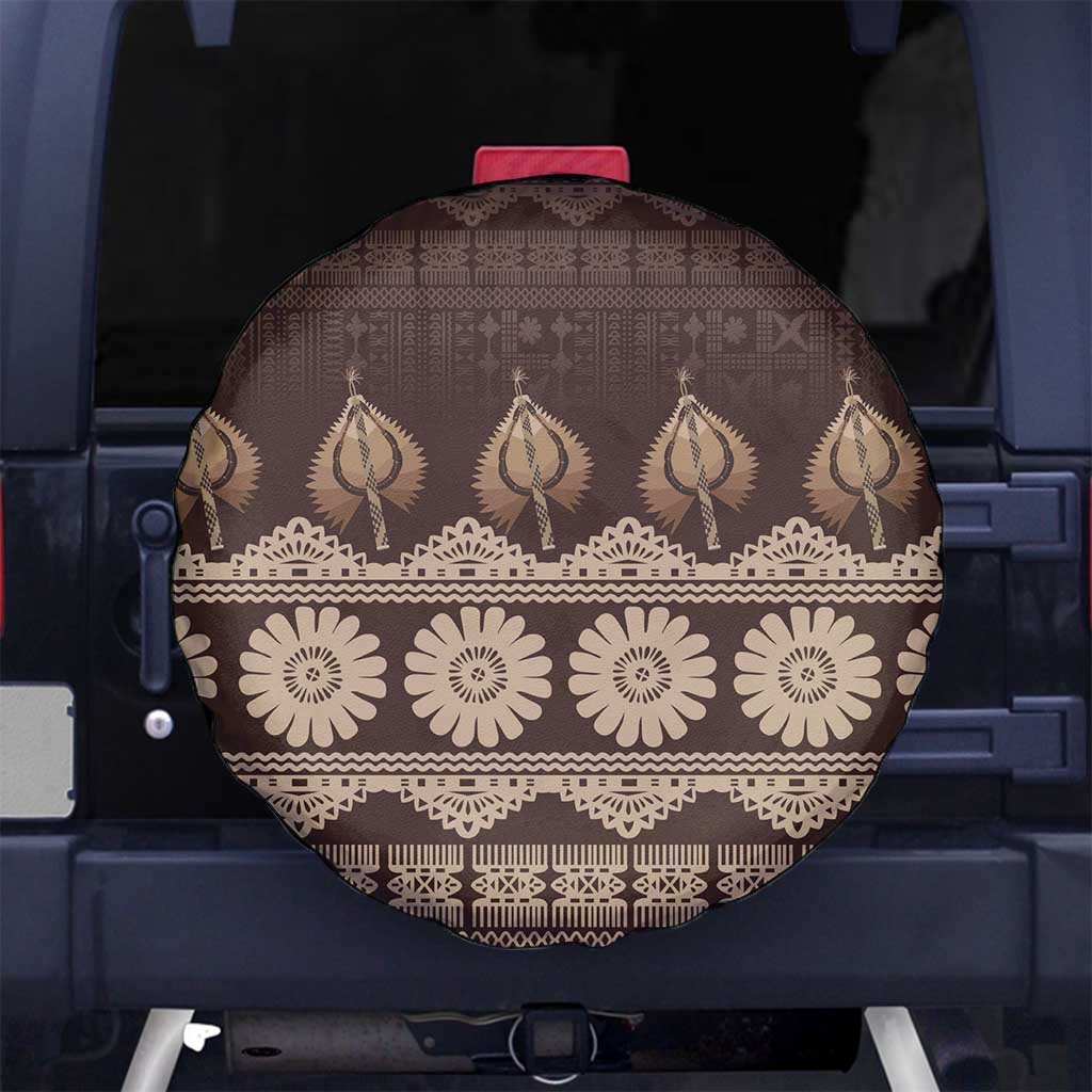 Bula Fiji Iri ni Meke Spare Tire Cover Kuvui Fijian Masi - Polynesian Pride