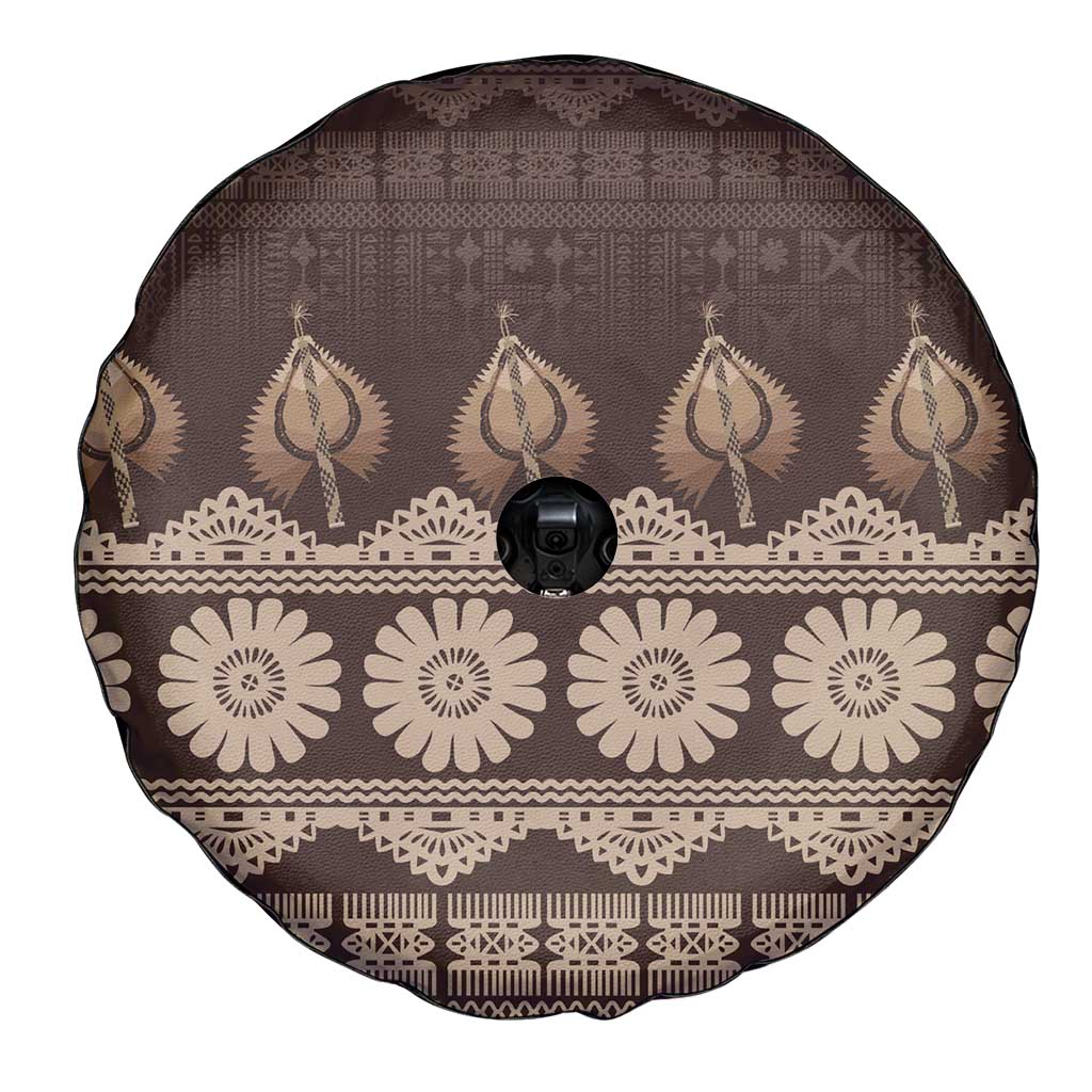 Bula Fiji Iri ni Meke Spare Tire Cover Kuvui Fijian Masi - Polynesian Pride