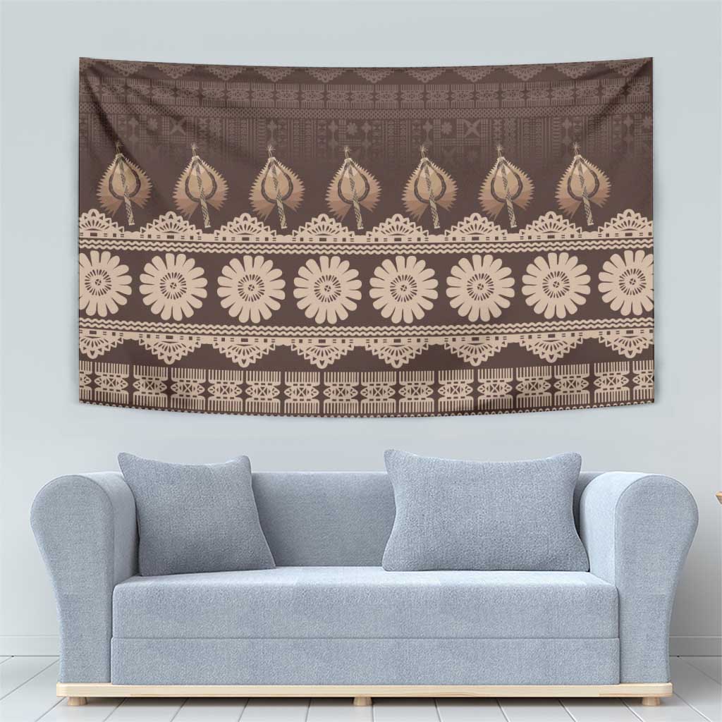 Bula Fiji Iri ni Meke Tapestry Kuvui Fijian Masi - Polynesian Pride