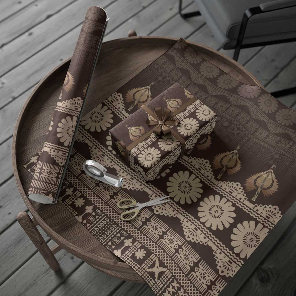 Bula Fiji Iri ni Meke Wrapping Paper Kuvui Fijian Masi - Polynesian Pride