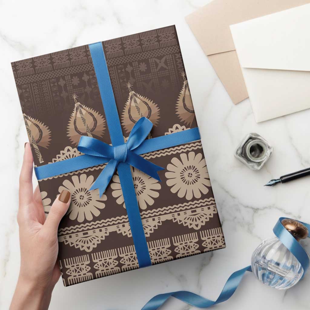 Bula Fiji Iri ni Meke Wrapping Paper Kuvui Fijian Masi - Polynesian Pride