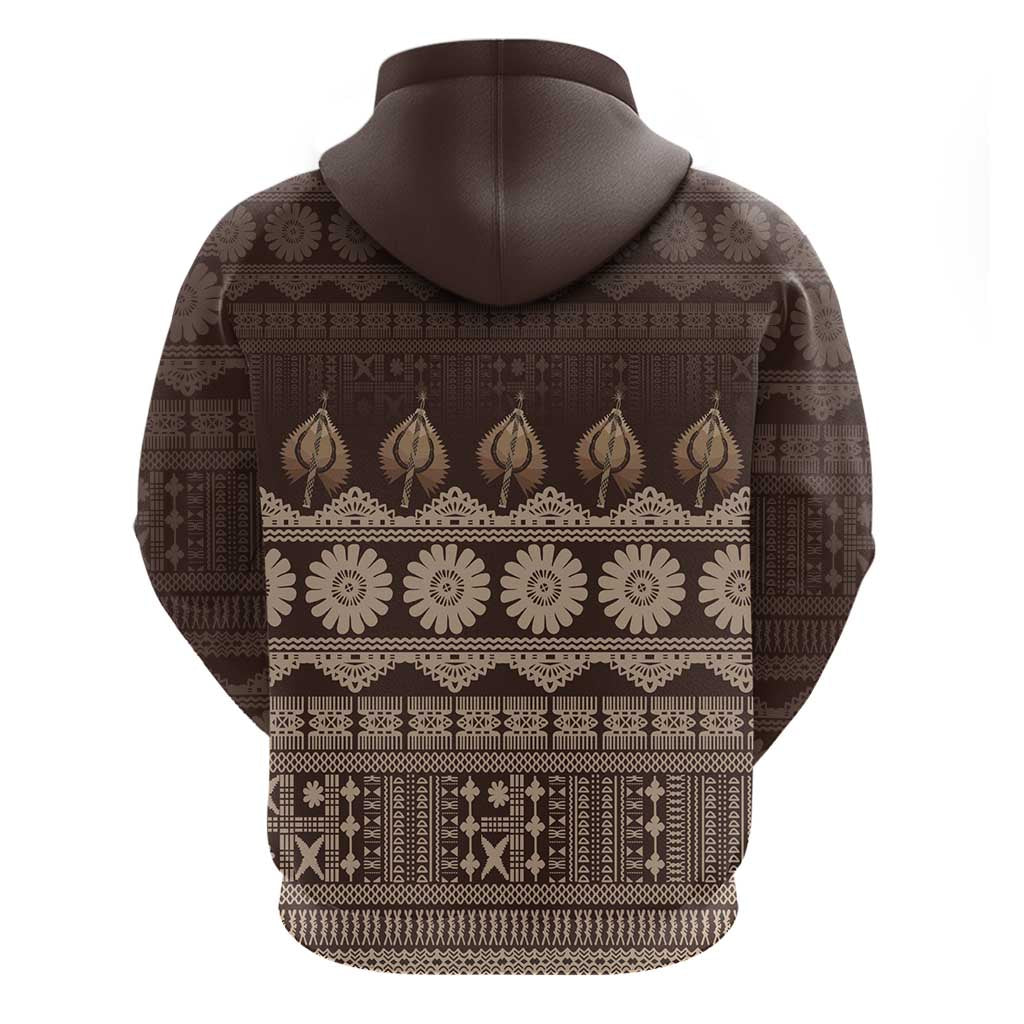 Bula Fiji Iri ni Meke Zip Hoodie Kuvui Fijian Masi LT14 - Polynesian Pride