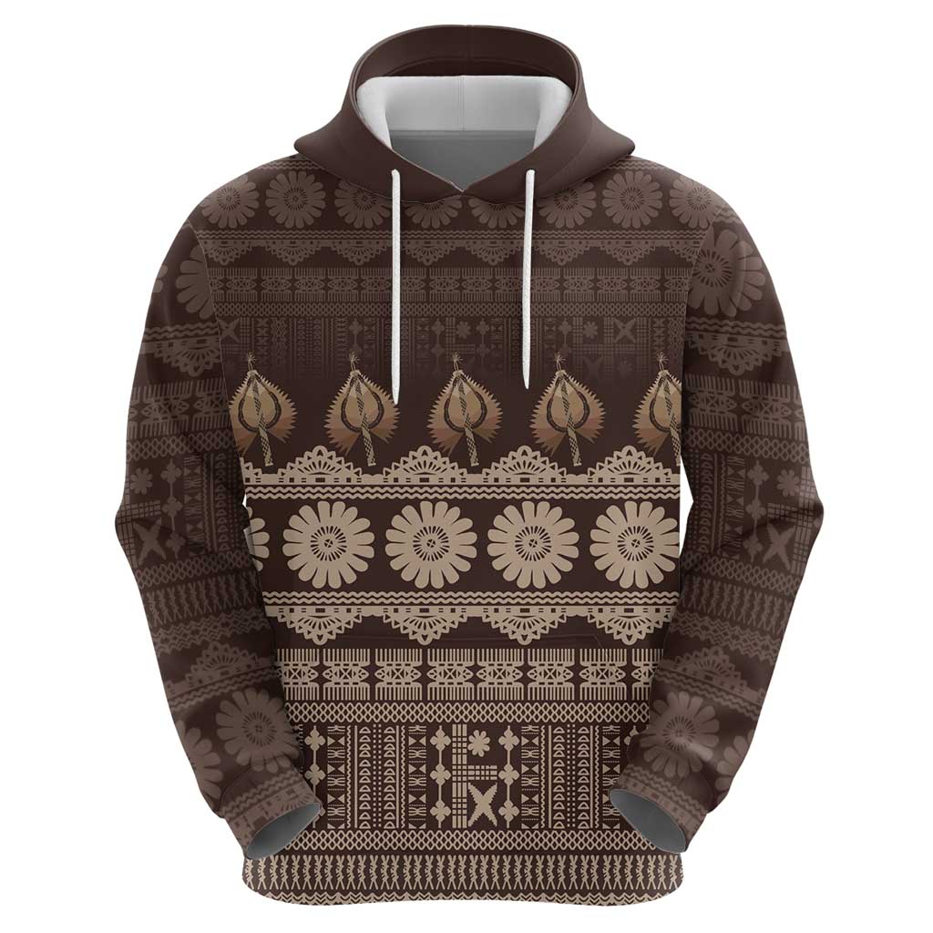 Bula Fiji Iri ni Meke Zip Hoodie Kuvui Fijian Masi LT14 - Polynesian Pride