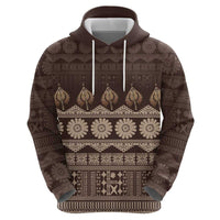 Bula Fiji Iri ni Meke Zip Hoodie Kuvui Fijian Masi LT14 - Polynesian Pride