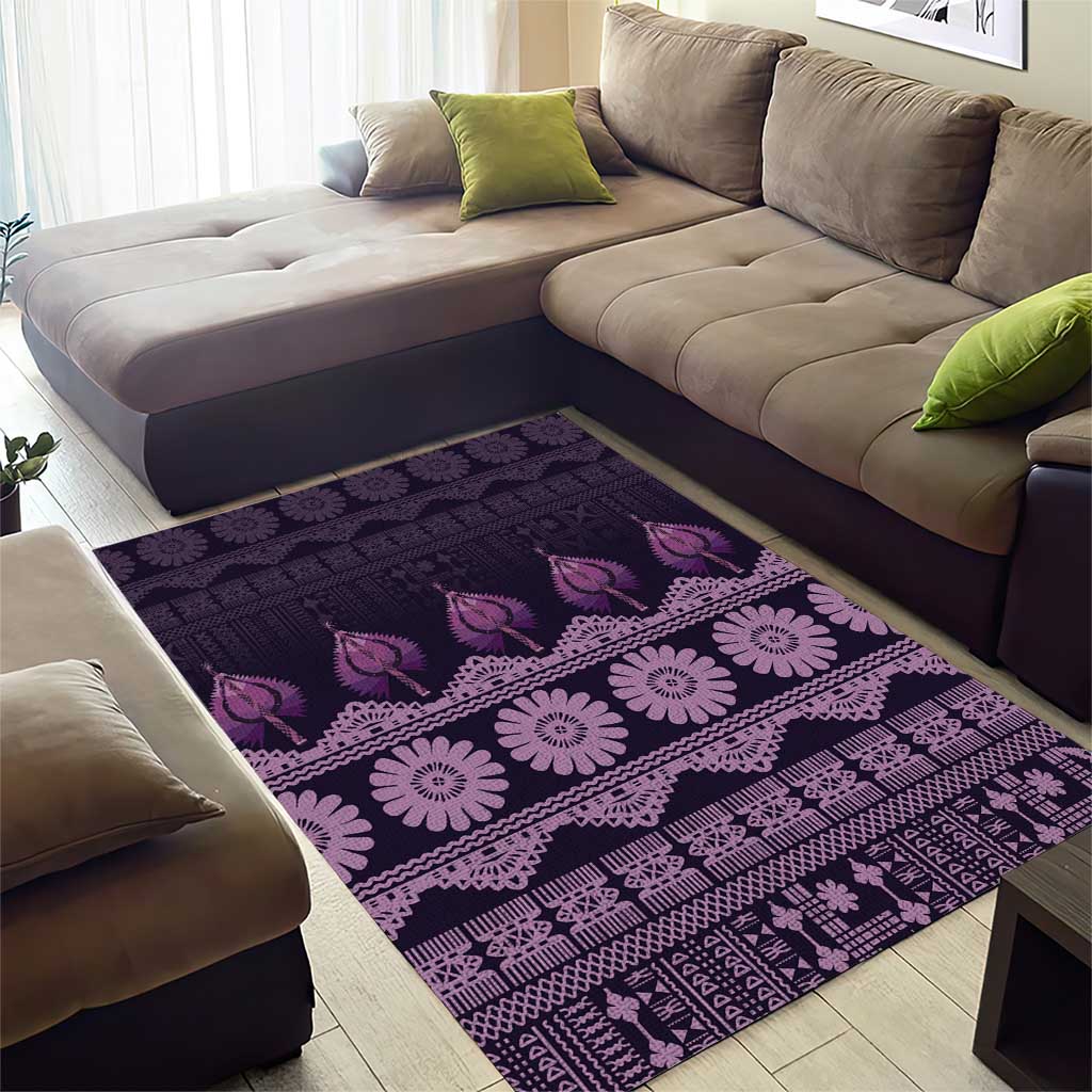 Bula Fiji Iri ni Meke Area Rug Lokaloka Fijian Masi LT14 - Polynesian Pride