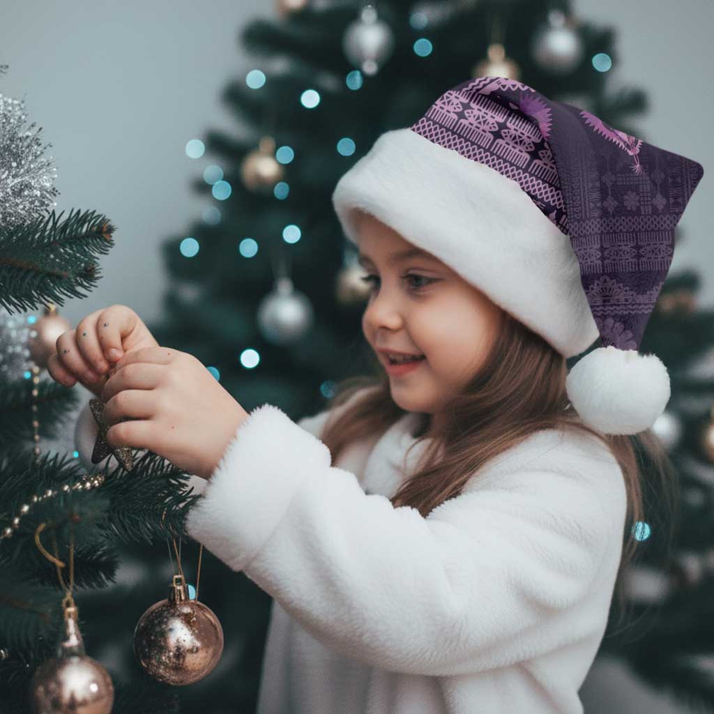 Bula Fiji Iri ni Meke Christmas Santa Hat Lokaloka Fijian Masi - Polynesian Pride