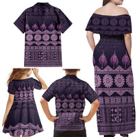 Bula Fiji Iri ni Meke Family Matching Off Shoulder Maxi Dress and Hawaiian Shirt Lokaloka Fijian Masi - Polynesian Pride