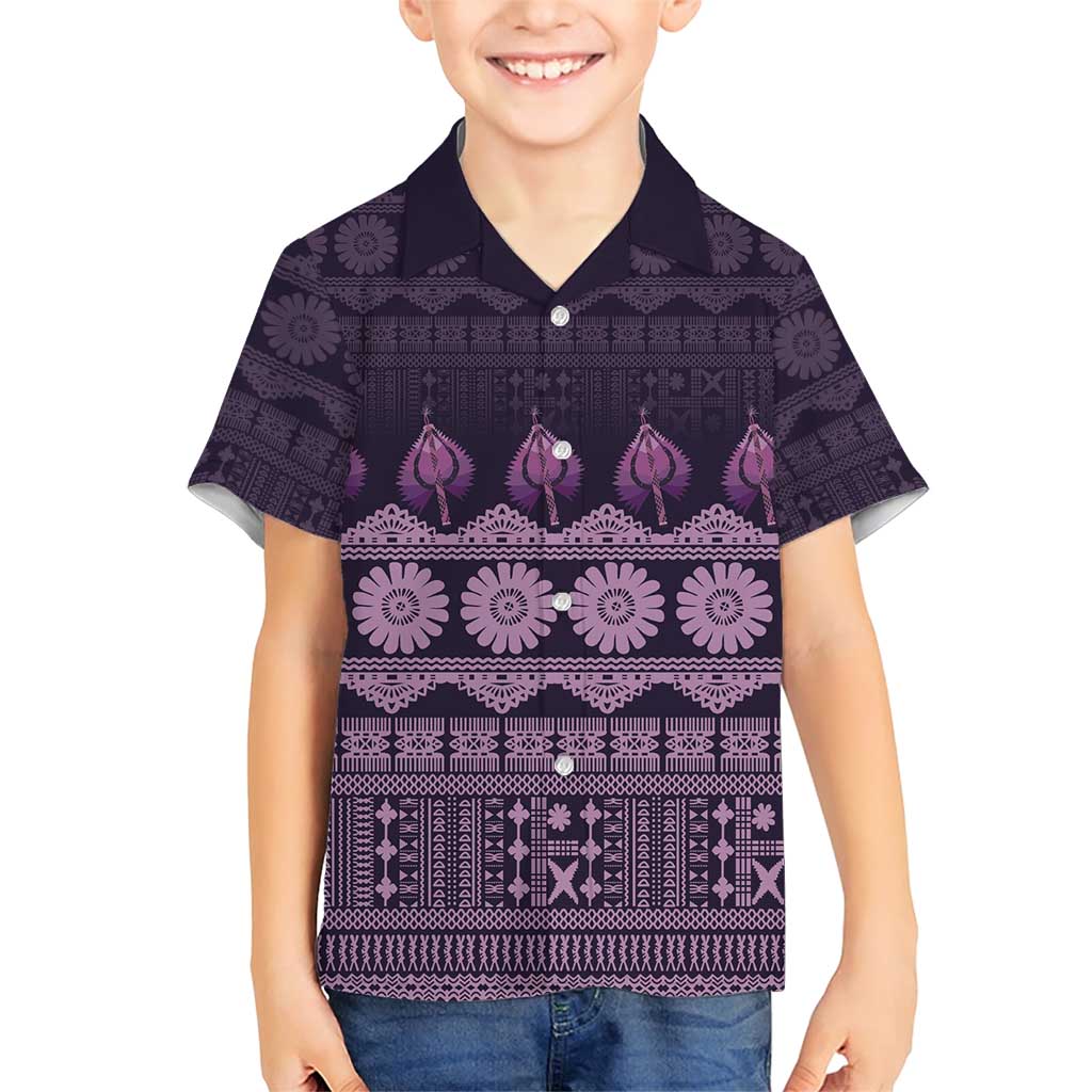 Bula Fiji Iri ni Meke Family Matching Short Sleeve Bodycon Dress and Hawaiian Shirt Lokaloka Fijian Masi - Polynesian Pride