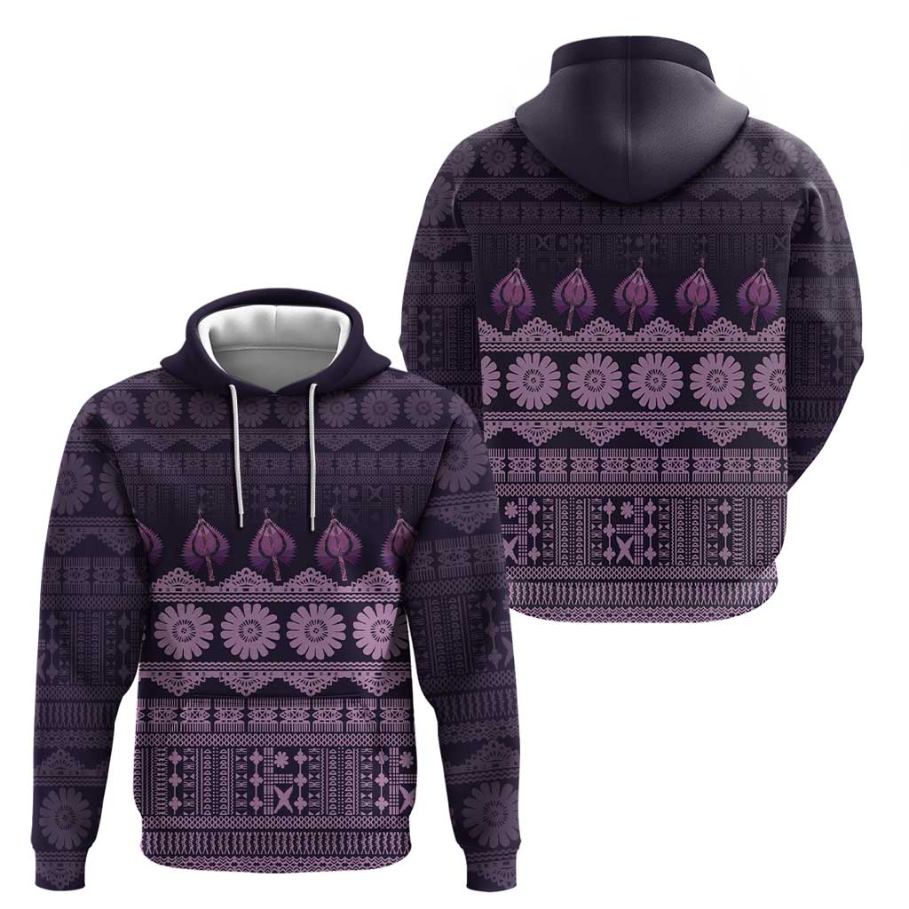 Bula Fiji Iri ni Meke Hoodie Lokaloka Fijian Masi - Polynesian Pride