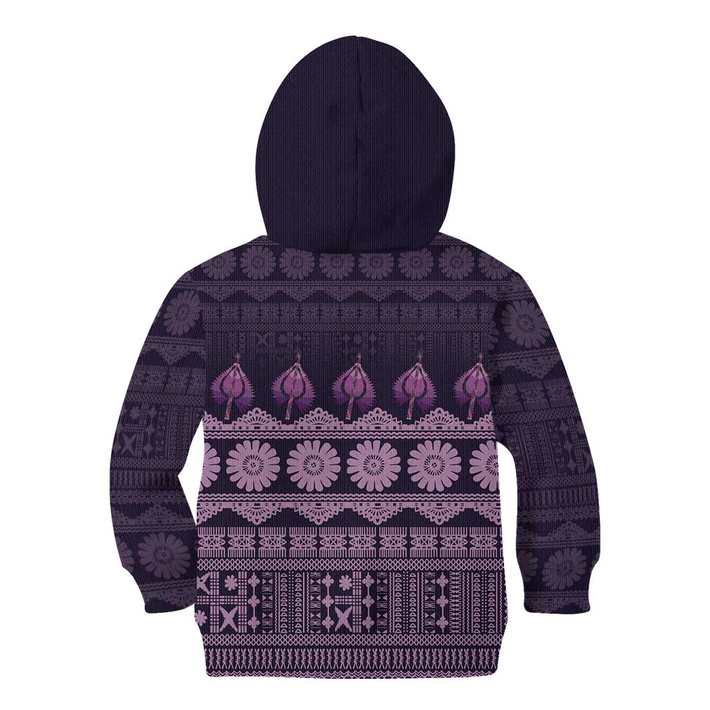 Bula Fiji Iri ni Meke Kid Hoodie Lokaloka Fijian Masi - Polynesian Pride