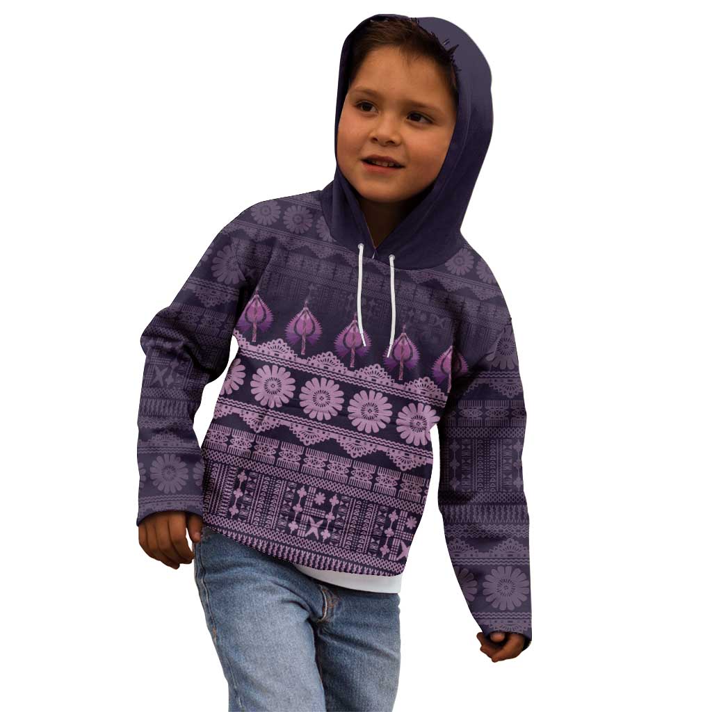 Bula Fiji Iri ni Meke Kid Hoodie Lokaloka Fijian Masi - Polynesian Pride