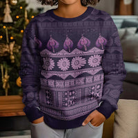 Bula Fiji Iri ni Meke Kid Ugly Christmas Sweater Lokaloka Fijian Masi - Polynesian Pride