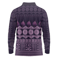 Bula Fiji Iri ni Meke Long Sleeve Polo Shirt Lokaloka Fijian Masi - Polynesian Pride