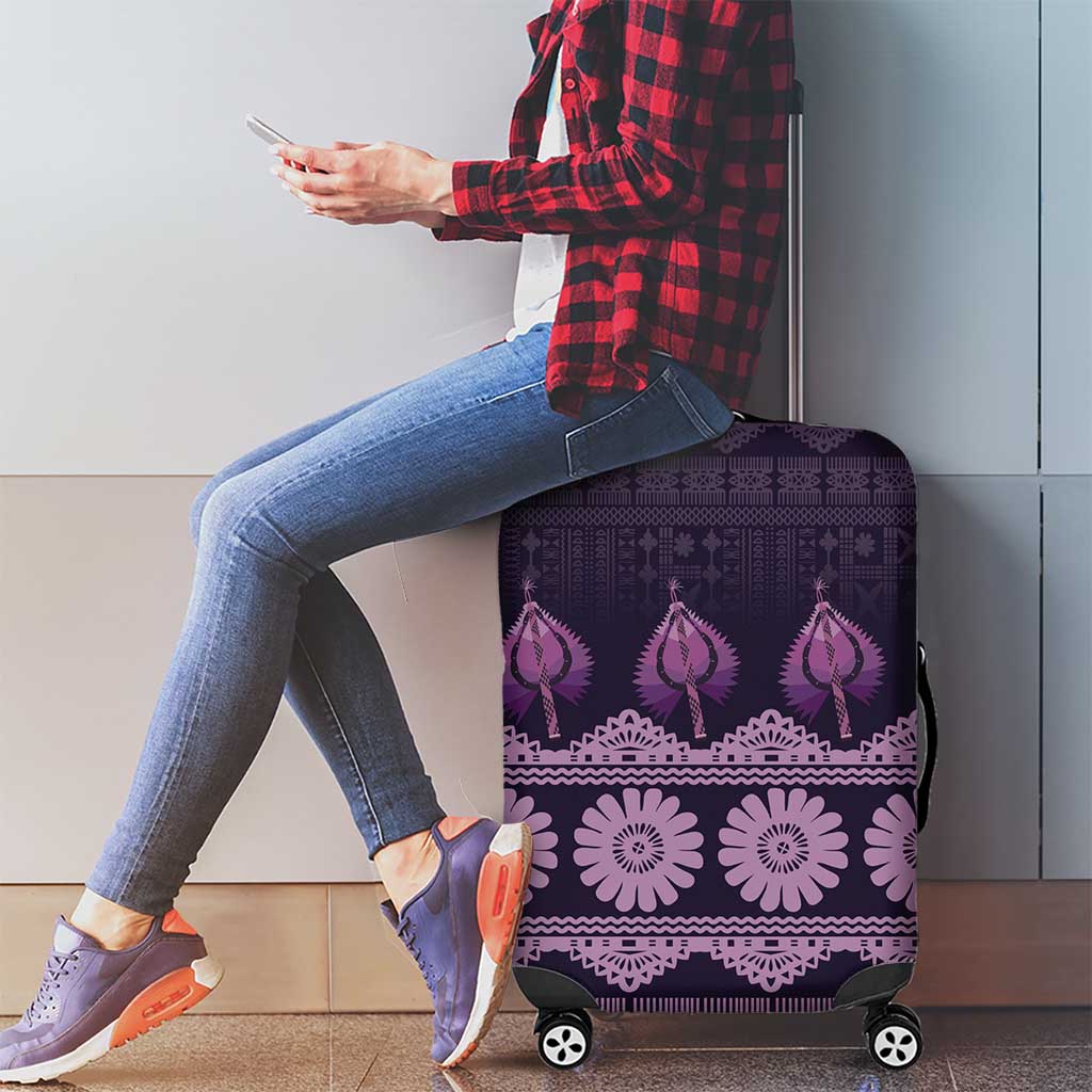 Bula Fiji Iri ni Meke Luggage Cover Lokaloka Fijian Masi - Polynesian Pride