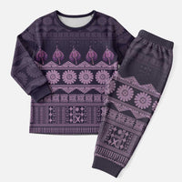 Bula Fiji Iri ni Meke Christmas Pajama Set Lokaloka Fijian Masi - Polynesian Pride