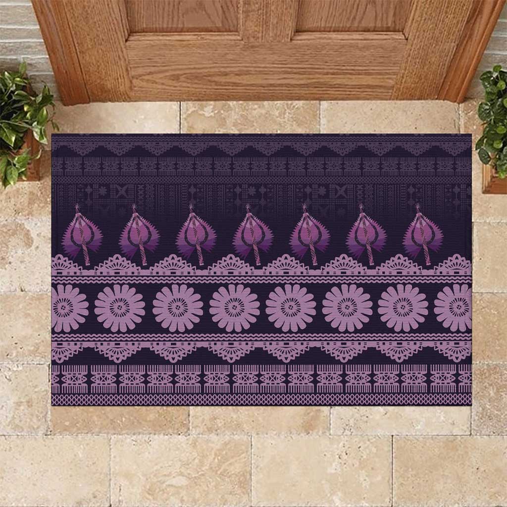 Bula Fiji Iri ni Meke Rubber Doormat Lokaloka Fijian Masi - Polynesian Pride