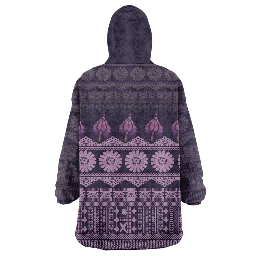 Bula Fiji Iri ni Meke Wearable Blanket Hoodie Lokaloka Fijian Masi LT14 - Polynesian Pride