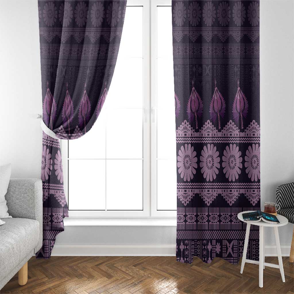Bula Fiji Iri ni Meke Window Curtain Lokaloka Fijian Masi LT14 - Polynesian Pride