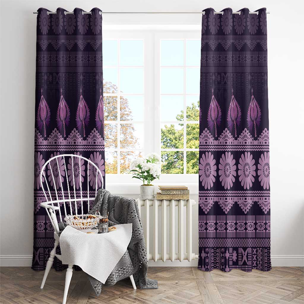 Bula Fiji Iri ni Meke Window Curtain Lokaloka Fijian Masi LT14 - Polynesian Pride