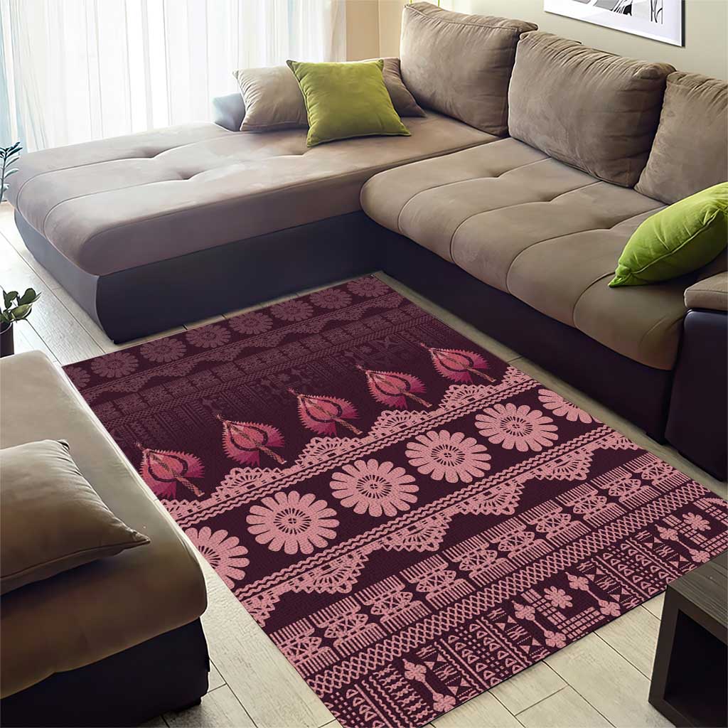 Bula Fiji Iri ni Meke Area Rug Piqi Fijian Masi - Polynesian Pride