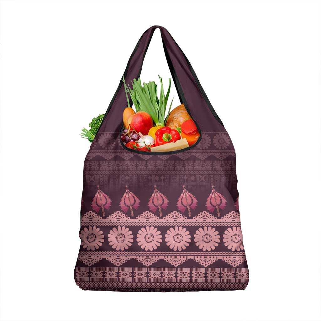 Bula Fiji Iri ni Meke Grocery Bag Piqi Fijian Masi - Polynesian Pride
