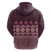 Bula Fiji Iri ni Meke Hoodie Piqi Fijian Masi LT14 - Polynesian Pride