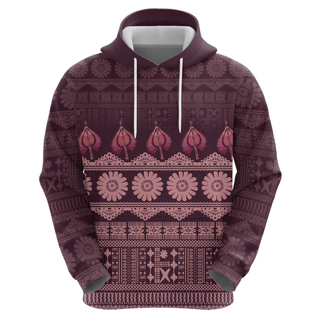 Bula Fiji Iri ni Meke Hoodie Piqi Fijian Masi LT14 - Polynesian Pride