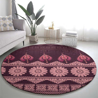 Bula Fiji Iri ni Meke Round Carpet Piqi Fijian Masi - Polynesian Pride