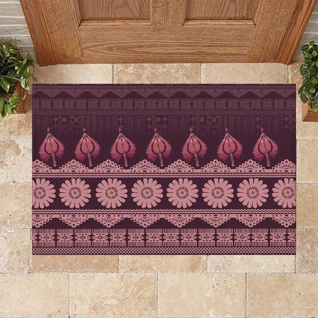 Bula Fiji Iri ni Meke Rubber Doormat Piqi Fijian Masi - Polynesian Pride