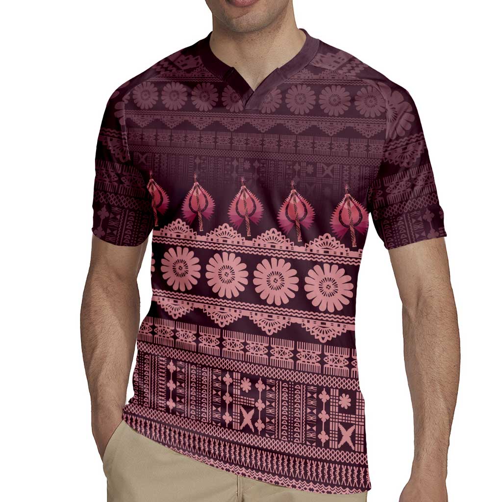 Bula Fiji Iri ni Meke Rugby Jersey Piqi Fijian Masi - Polynesian Pride