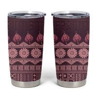 Bula Fiji Iri ni Meke Tumbler Cup Piqi Fijian Masi LT14 Pink - Polynesian Pride