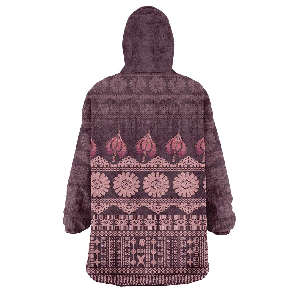 Bula Fiji Iri ni Meke Wearable Blanket Hoodie Piqi Fijian Masi LT14 - Polynesian Pride