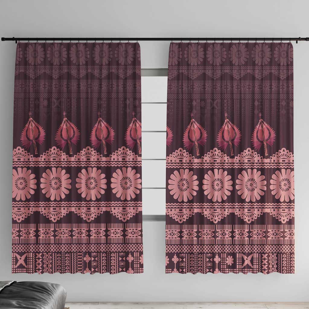 Bula Fiji Iri ni Meke Window Curtain Piqi Fijian Masi - Polynesian Pride