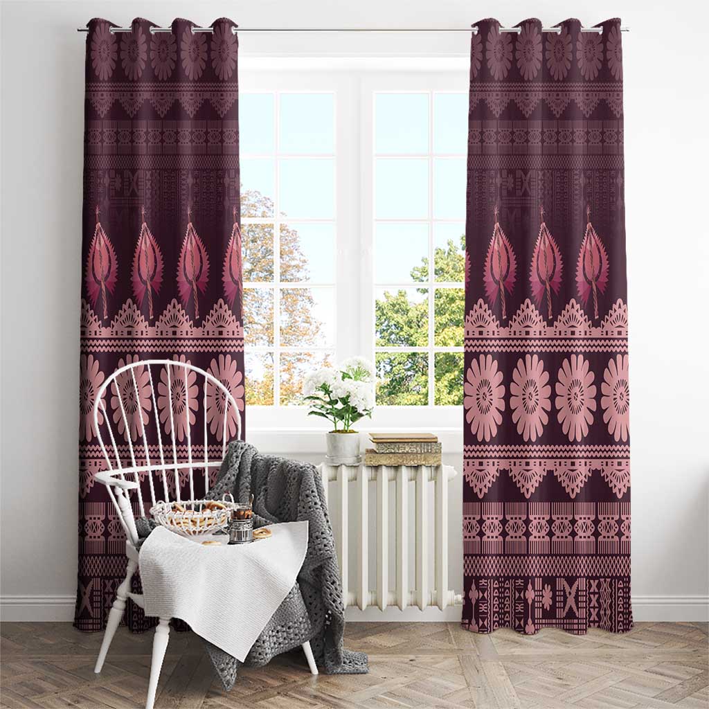 Bula Fiji Iri ni Meke Window Curtain Piqi Fijian Masi - Polynesian Pride