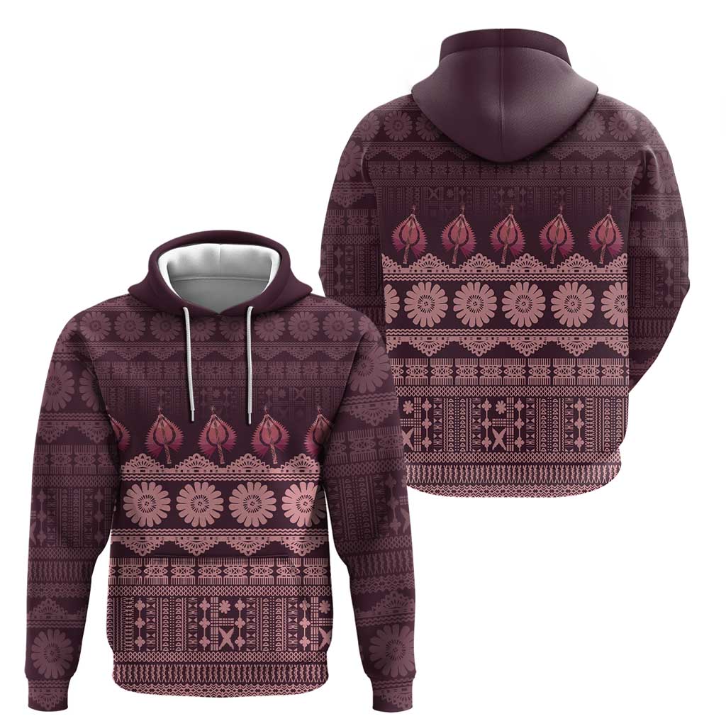 Bula Fiji Iri ni Meke Zip Hoodie Piqi Fijian Masi LT14 - Polynesian Pride
