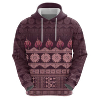 Bula Fiji Iri ni Meke Zip Hoodie Piqi Fijian Masi LT14 - Polynesian Pride