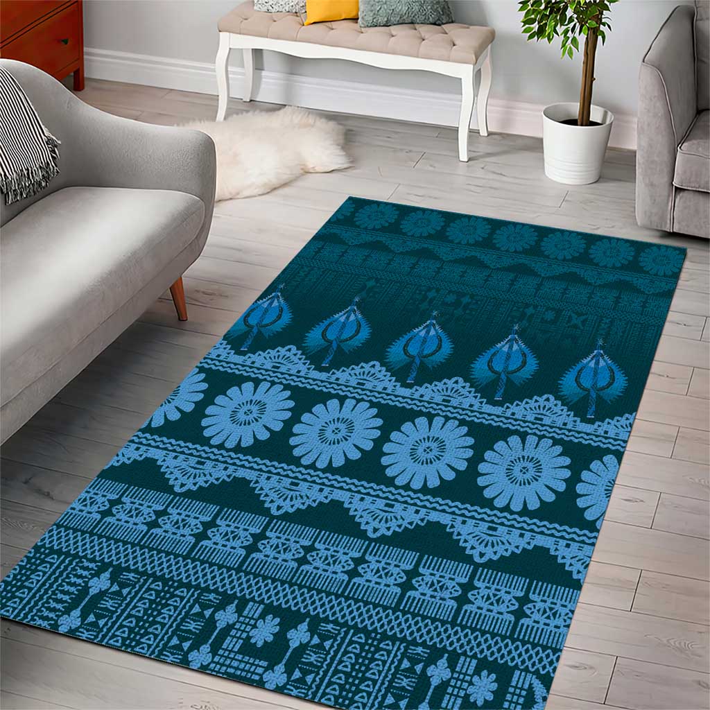Bula Fiji Iri ni Meke Area Rug Karakarawa Fijian Masi LT14 - Polynesian Pride