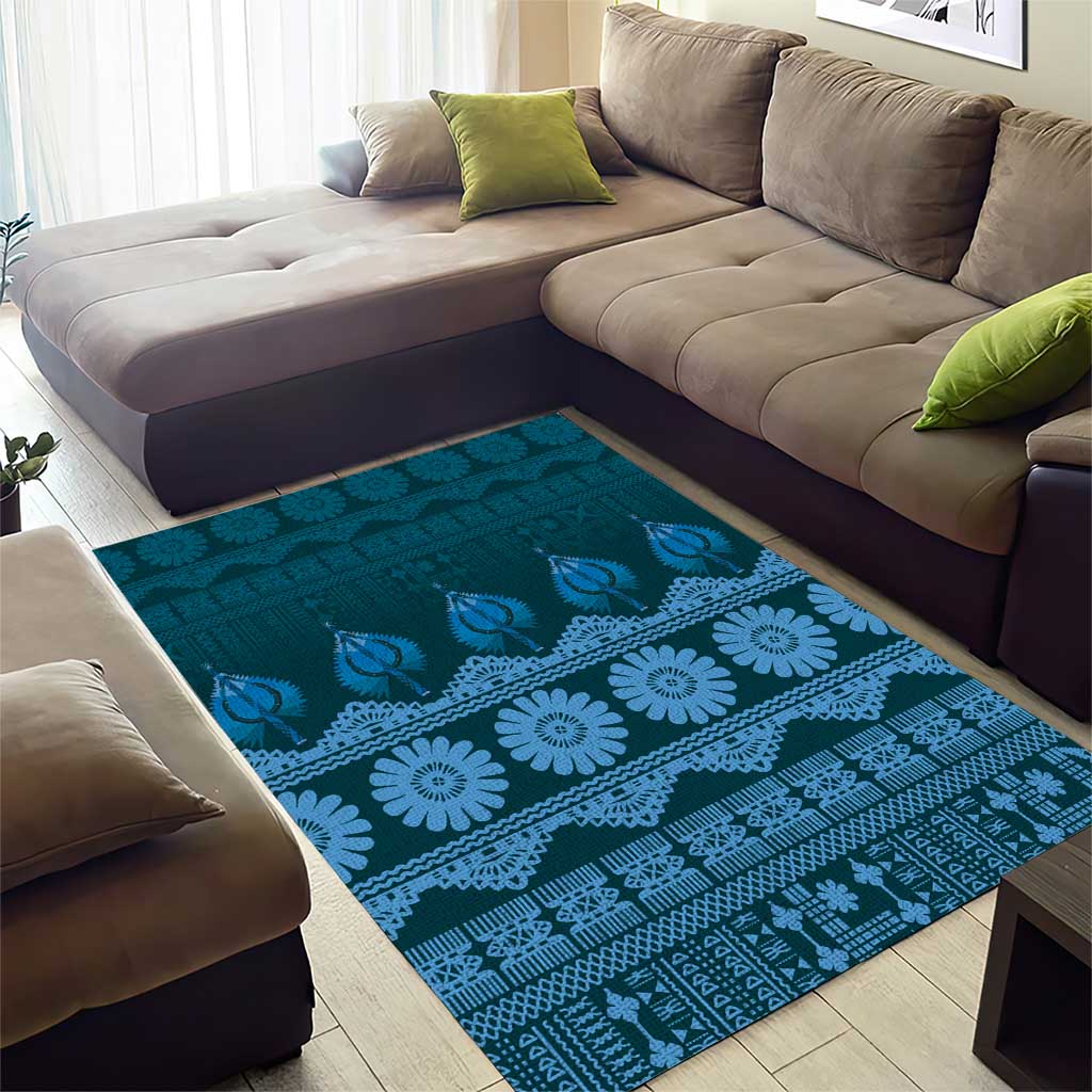 Bula Fiji Iri ni Meke Area Rug Karakarawa Fijian Masi LT14 - Polynesian Pride