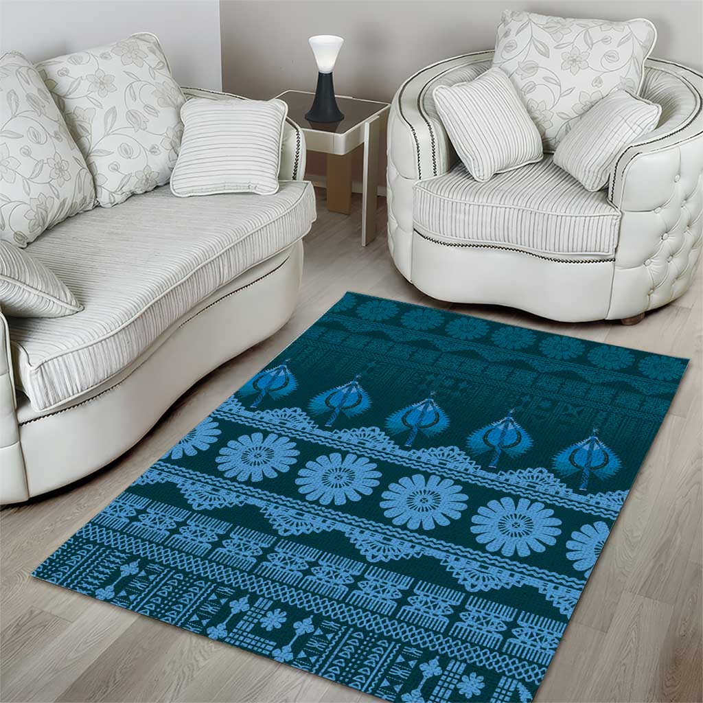 Bula Fiji Iri ni Meke Area Rug Karakarawa Fijian Masi LT14 - Polynesian Pride
