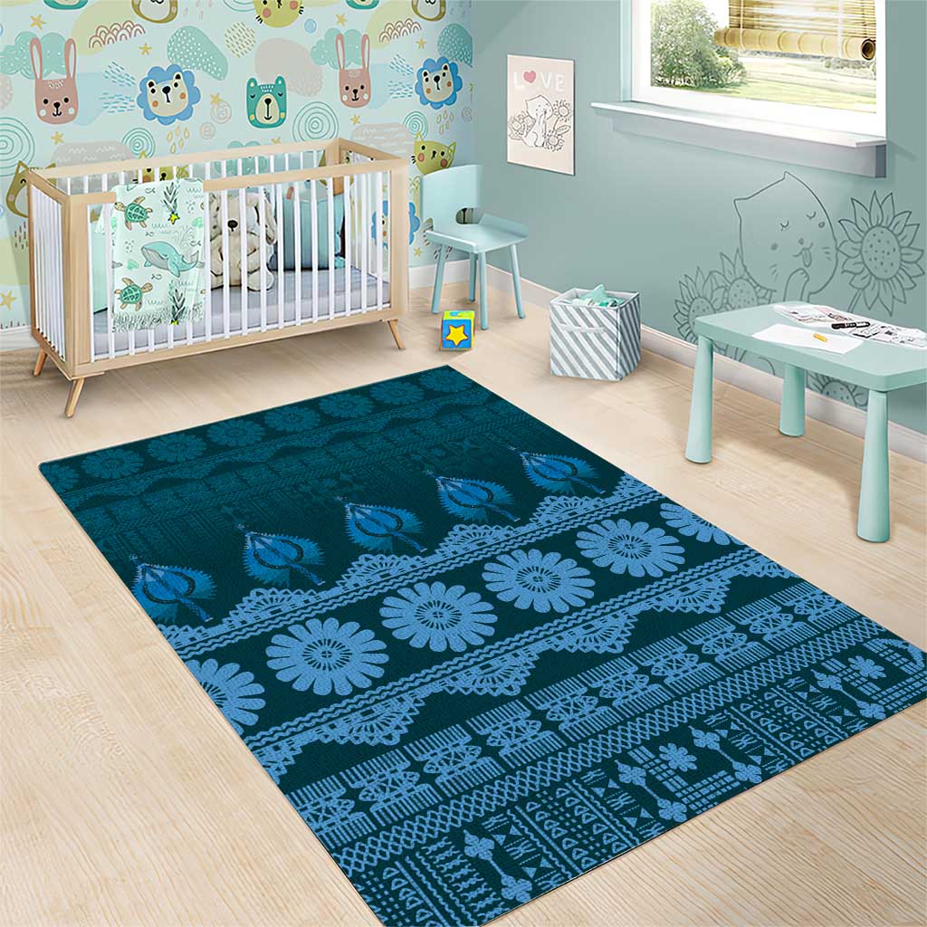 Bula Fiji Iri ni Meke Area Rug Karakarawa Fijian Masi LT14 - Polynesian Pride