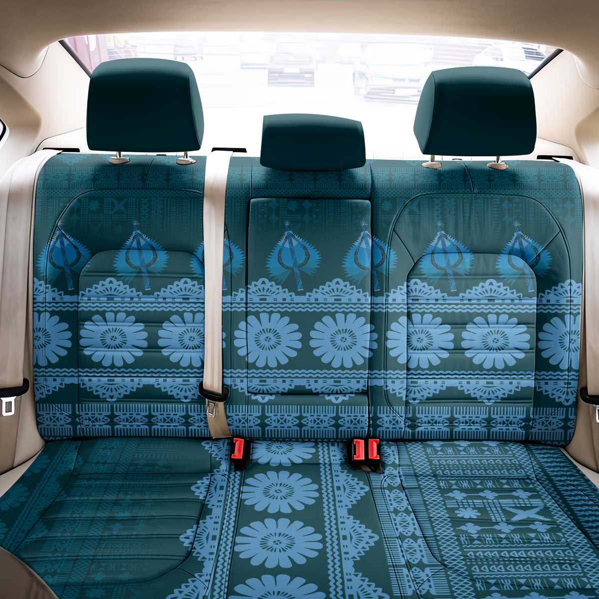 Bula Fiji Iri ni Meke Back Car Seat Cover Karakarawa Fijian Masi - Polynesian Pride