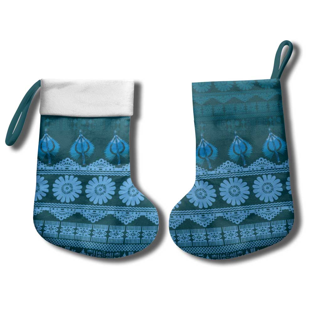 Bula Fiji Iri ni Meke Christmas Stocking Karakarawa Fijian Masi LT14 - Polynesian Pride