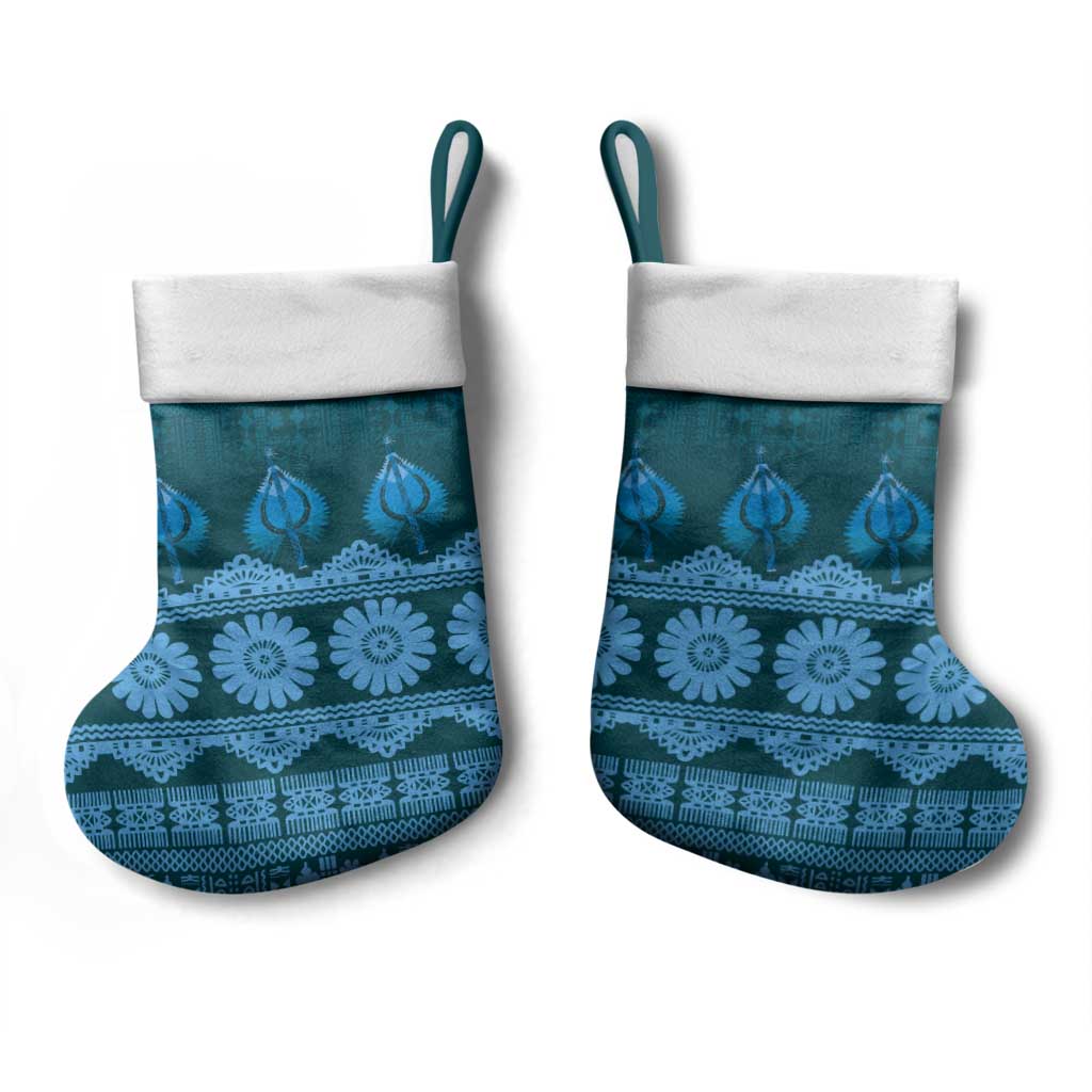 Bula Fiji Iri ni Meke Christmas Stocking Karakarawa Fijian Masi LT14 - Polynesian Pride
